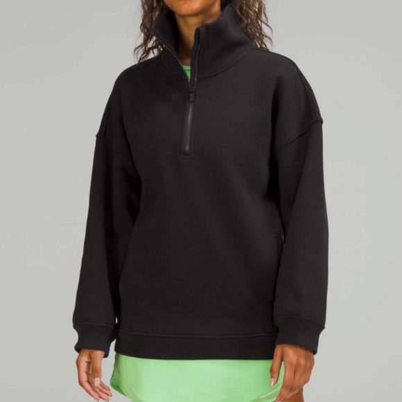 Lululemon Thick Fleece Half-Zip BLACK - Picture 1 of 5
